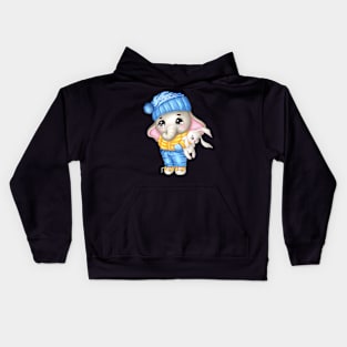 Cute Elephant holding a Toy Kids Hoodie